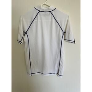 Land's End Unisex Boy's White Short Sleeve Rash Guard-Large (14-16)